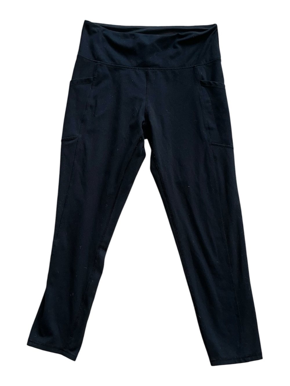 Balance Collection by Marika Womens Large Black Ankle Leggings Capri Pocket